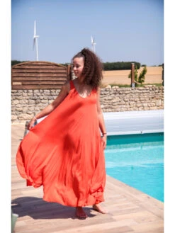 Robe Milena -Mode Vêtements Magasin 18011 orange atelier de mila 2