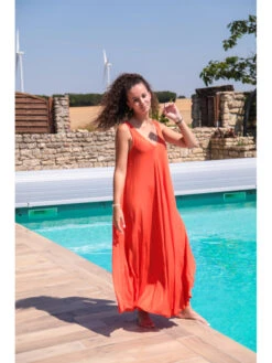 Robe Milena -Mode Vêtements Magasin 18011 orange atelier de mila 3