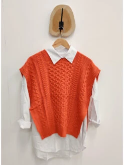 Pull Sans Manches Et Chemise