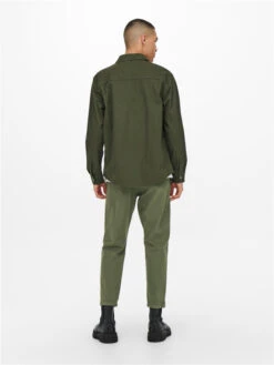 Only & Sons Chemise Manches Longues -Mode Vêtements Magasin 22020742 olive night only sons 2