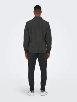 Only & Sons Onsash Ovr Woolen Look Pkt Ls Shirt -Mode Vêtements Magasin 22023564 black only sons 4