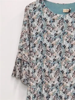 Robe Courte Plissee Cygne -Mode Vêtements Magasin 24018 papillon lagon glossy 2