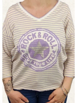 Tee Shirt Rock&roll -Mode Vêtements Magasin 7132 lilas lacomy 3