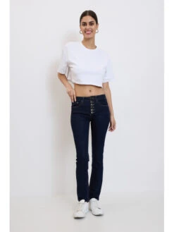 Jeans Droit Taille Haute