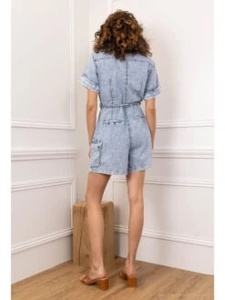 Combishort Justine 6 Combishort Justine -Mode Vêtements Magasin h2357 bleu jeans ciminy 2