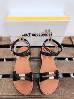 Les Tropeziennes Sandales Idumea -Mode Vêtements Magasin idumea noir les tropeziennes 2