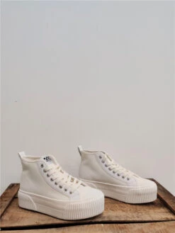 No Name Basket Toile Montantes Iron -Mode Vêtements Magasin iron mid white fox white no name 2