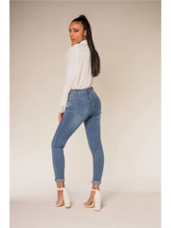 Jeans Taille Haute Revers Rachel -Mode Vêtements Magasin jeans taille haute revers rachel 3