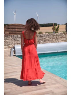 Robe Giulia -Mode Vêtements Magasin mj79442 corail majolica 4