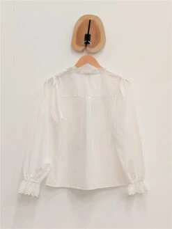 Chemisier Uni Manches Longues Scampi -Mode Vêtements Magasin r1195 blanc in april 2