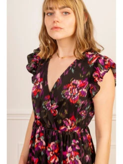 Robe Longue Heidi -Mode Vêtements Magasin r1998 noir violet in april 3