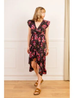 Robe Longue Heidi -Mode Vêtements Magasin r1998 noir violet in april 4