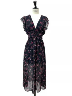 Robe Longue Zelie -Mode Vêtements Magasin r2171 noir fushia in april 8