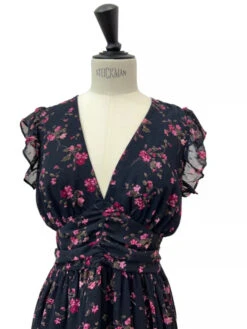 Robe Longue Zelie -Mode Vêtements Magasin r2171 noir fushia in april 9