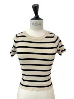 Pull Crop Top Talia -Mode Vêtements Magasin vd50 beige noir in april 2