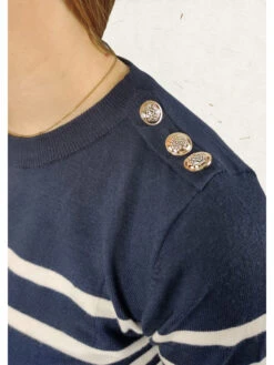 Pull Fiona -Mode Vêtements Magasin w108 marine blanc cc fashion 3