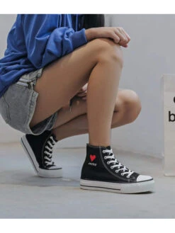 Baskets Toile Montantes Amour