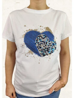 Tee Shirt Elvira -Mode Vêtements Magasin yj74027 blanc bleu bluoltre 2